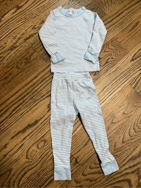 Magnolia Baby’s Light Blue Stripe Cotton Pajama Set